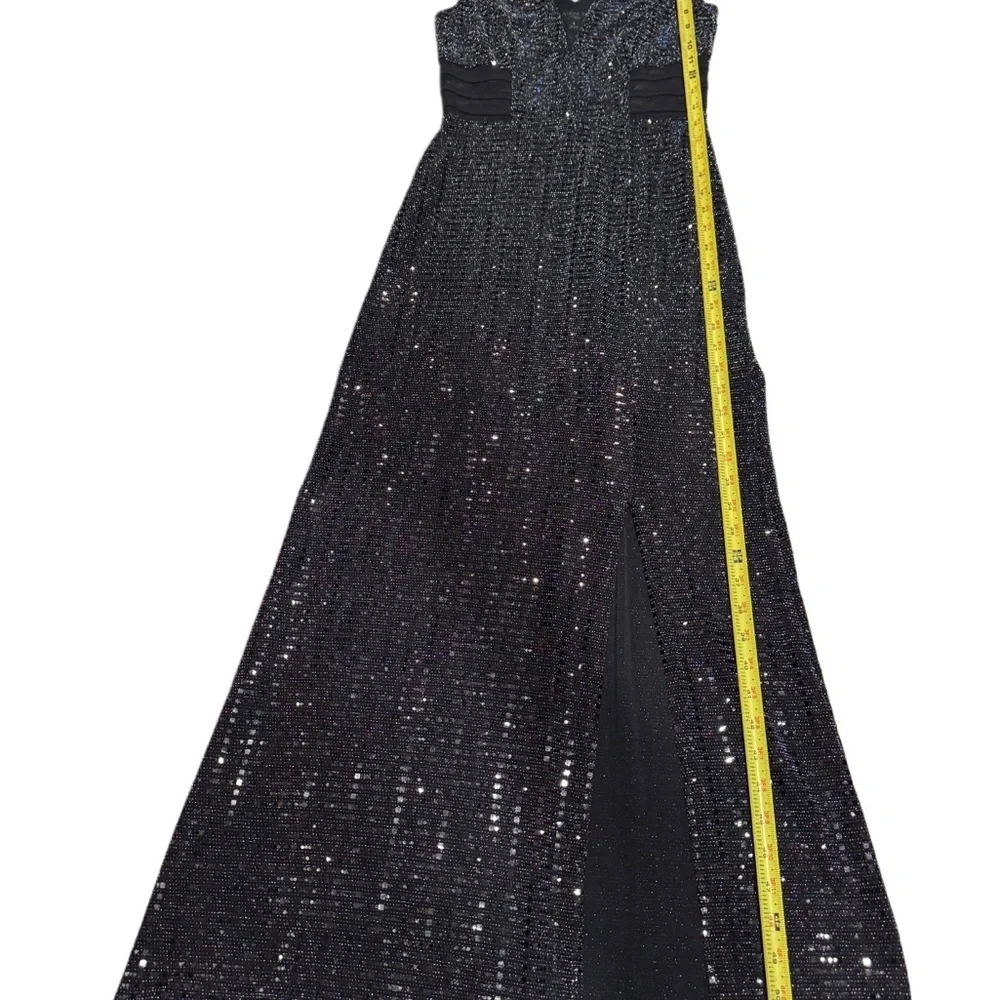 Alexa B Nites Sparkling Black Sequin Maxi Dress - Picture 4 of 7